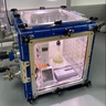 Bioplastic habitat inside the planetary environment chamber. Credit: Wordsworth group 